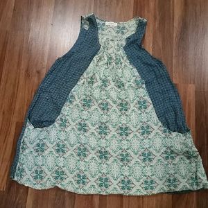 Umgee Blue and Cream Patterned Tunic or Dress